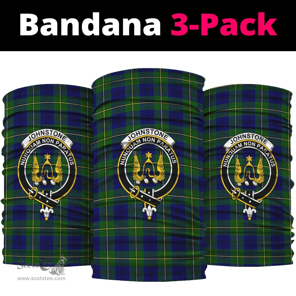 Scottish Johnstone-Johnston Modern Clan Family Crest Tartan Neck Gaiter, Tartan Bandana, Tartan Headband, Neck Warmer