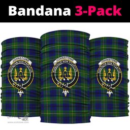 Scottish Johnstone-Johnston Modern Clan Family Crest Tartan Neck Gaiter, Tartan Bandana, Tartan Headband, Neck Warmer