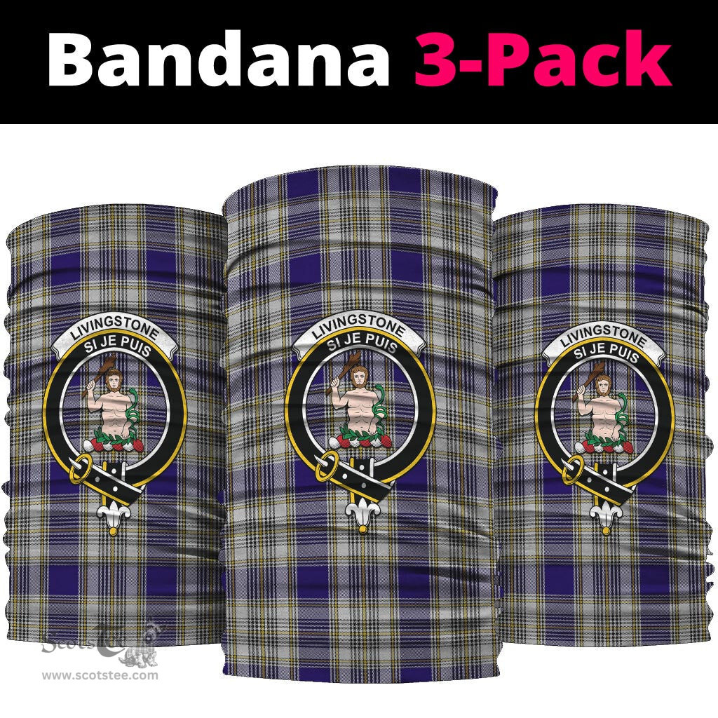 Scottish Livingston Dress Clan Family Crest Tartan Neck Gaiter, Tartan Bandana, Tartan Headband, Neck Warmer