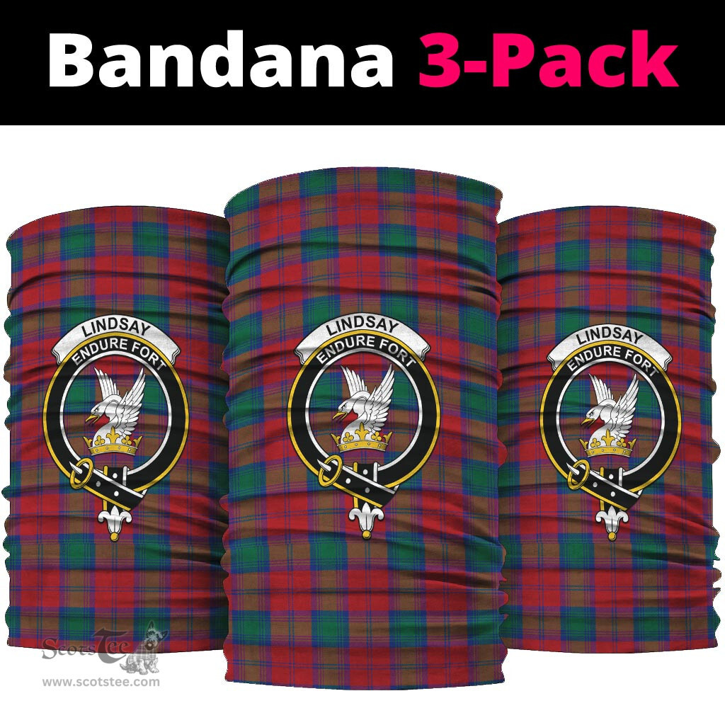 Scottish Lindsay Modern Clan Family Crest Tartan Neck Gaiter, Tartan Bandana, Tartan Headband, Neck Warmer