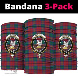 Scottish Lindsay Modern Clan Family Crest Tartan Neck Gaiter, Tartan Bandana, Tartan Headband, Neck Warmer