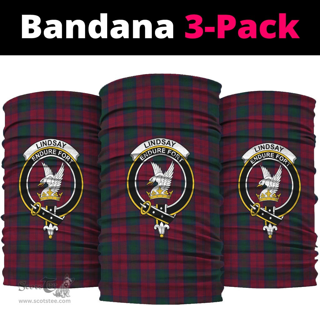 Scottish Lindsay Clan Family Crest Tartan Neck Gaiter, Tartan Bandana, Tartan Headband, Neck Warmer