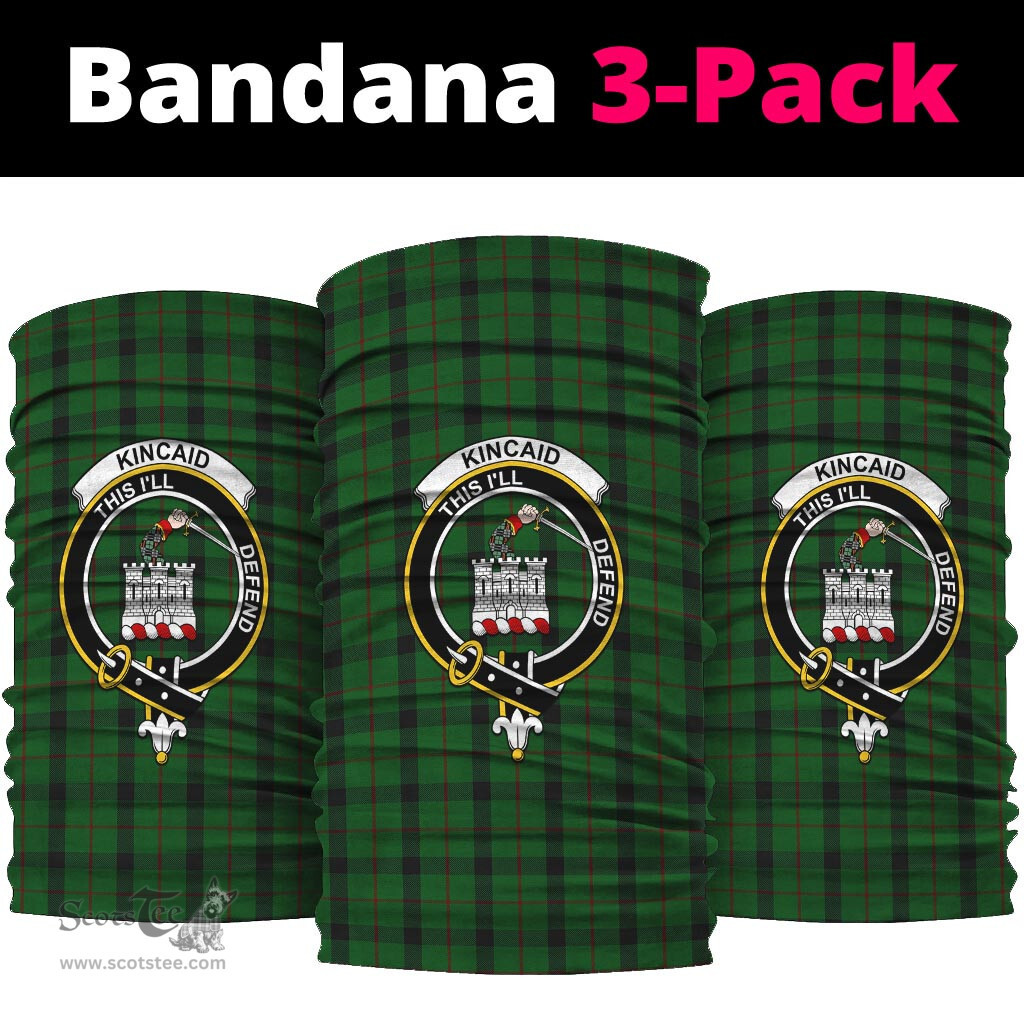 Scottish Kincaid Clan Family Crest Tartan Neck Gaiter, Tartan Bandana, Tartan Headband, Neck Warmer