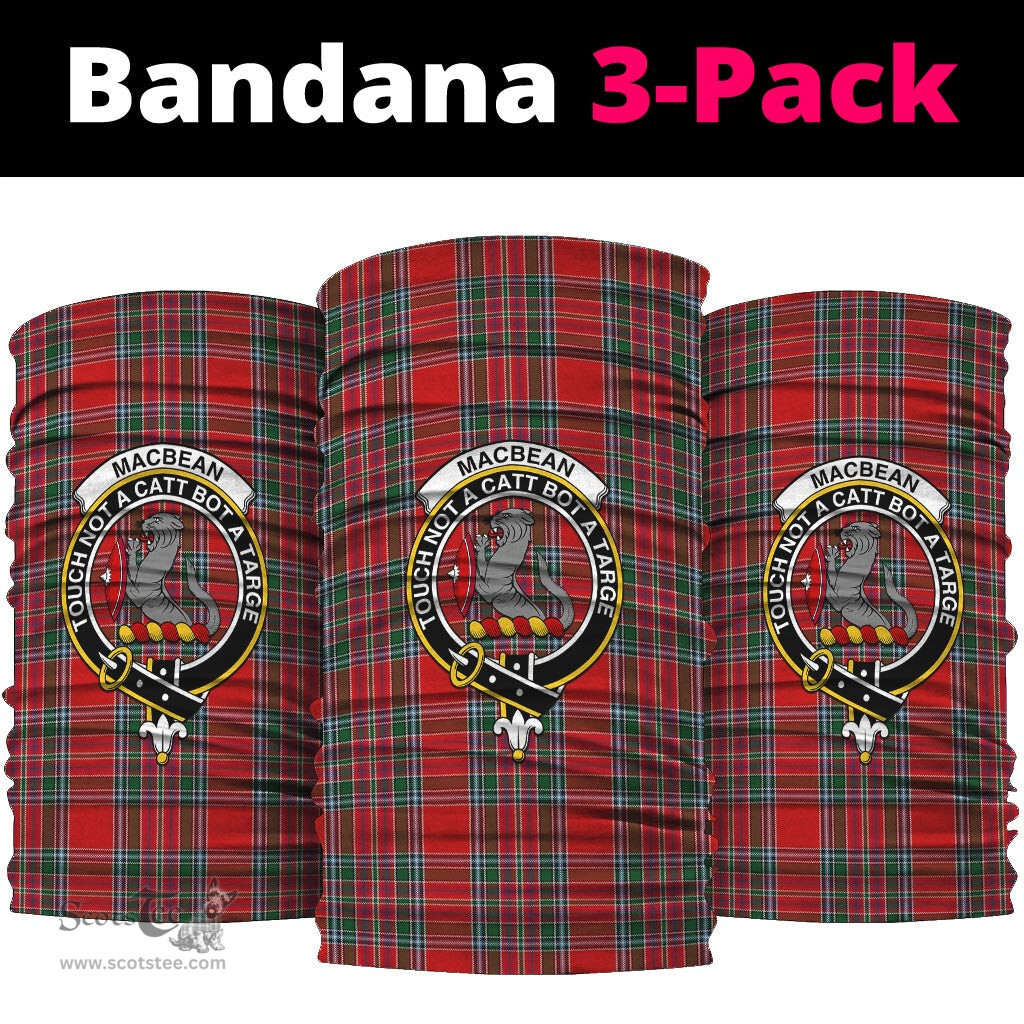 Scottish MacBean Clan Family Crest Tartan Neck Gaiter, Tartan Bandana, Tartan Headband, Neck Warmer
