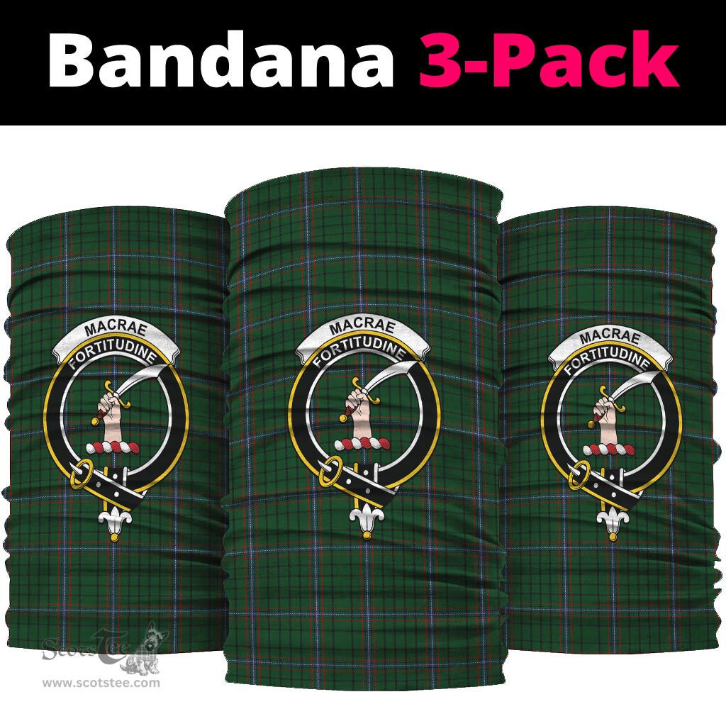 Scottish MacRae Clan Family Crest Tartan Neck Gaiter, Tartan Bandana, Tartan Headband, Neck Warmer