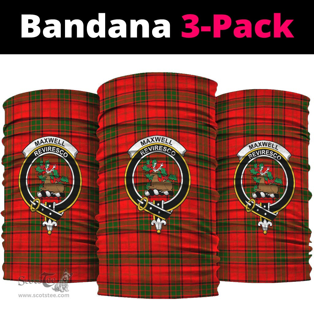 Scottish Maxwell Modern Clan Family Crest Tartan Neck Gaiter, Tartan Bandana, Tartan Headband, Neck Warmer