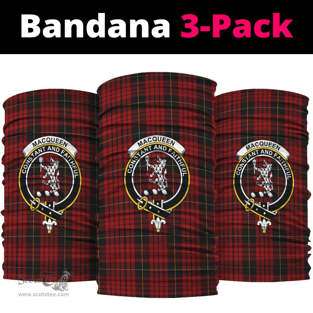 Scottish MacQueen Clan Family Crest Tartan Neck Gaiter, Tartan Bandana, Tartan Headband, Neck Warmer