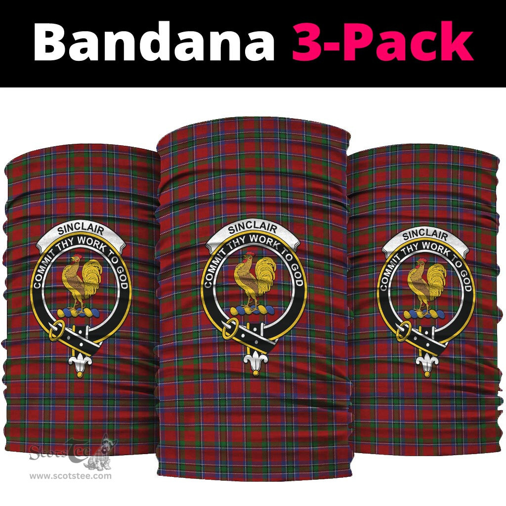 Scottish Sinclair Clan Family Crest Tartan Neck Gaiter, Tartan Bandana, Tartan Headband, Neck Warmer
