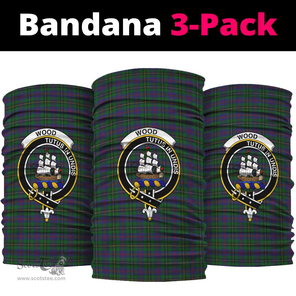 Scottish Wood Clan Family Crest Tartan Neck Gaiter, Tartan Bandana, Tartan Headband, Neck Warmer