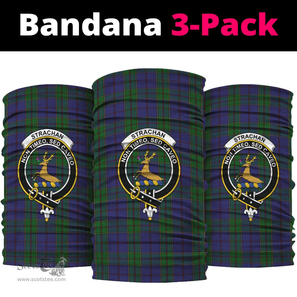 Scottish Strachan Clan Family Crest Tartan Neck Gaiter, Tartan Bandana, Tartan Headband, Neck Warmer