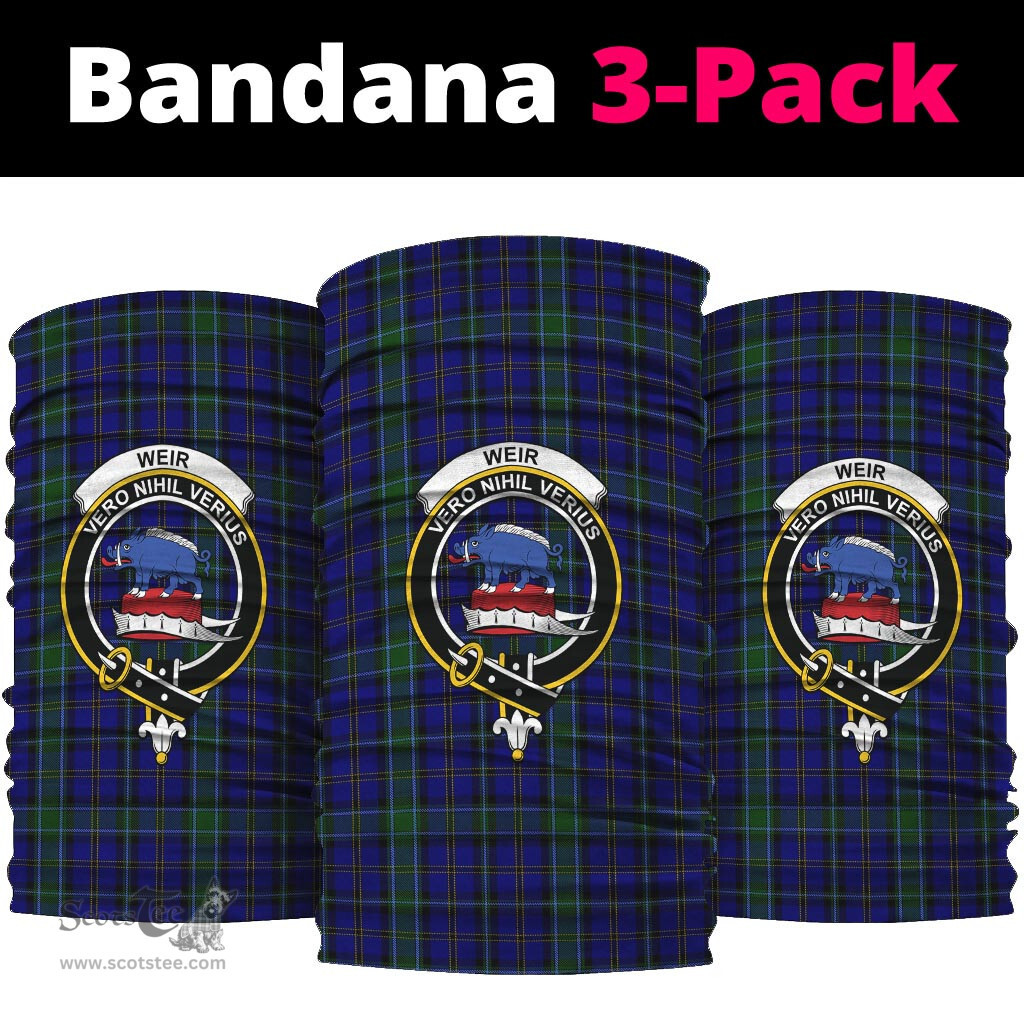 Scottish Weir Clan Family Crest Tartan Neck Gaiter, Tartan Bandana, Tartan Headband, Neck Warmer
