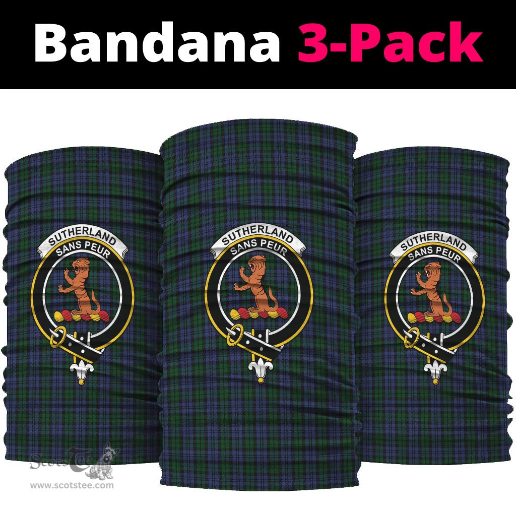 Scottish Sutherland Clan Family Crest Tartan Neck Gaiter, Tartan Bandana, Tartan Headband, Neck Warmer