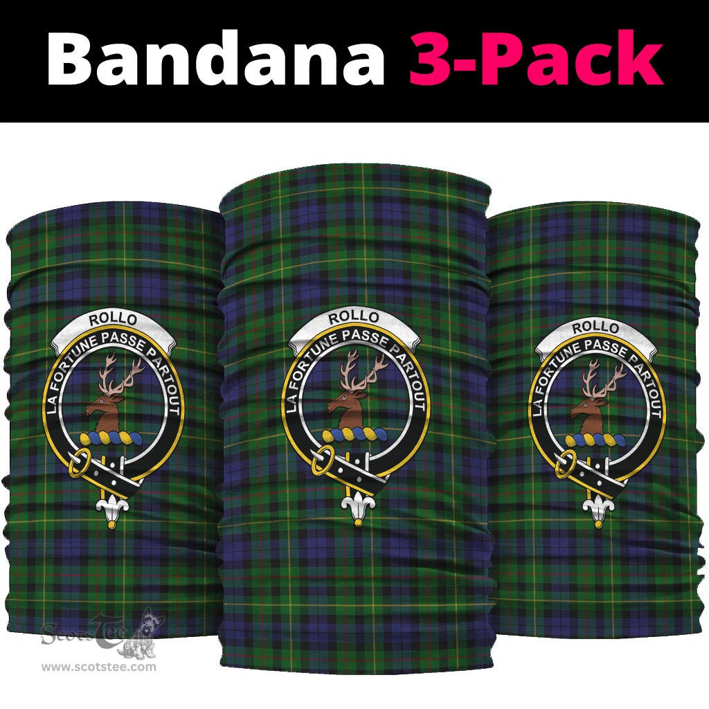 Scottish Rollo Clan Family Crest Tartan Neck Gaiter, Tartan Bandana, Tartan Headband, Neck Warmer