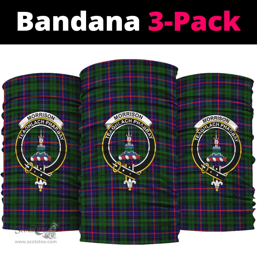 Scottish Morrison Modern Clan Family Crest Tartan Neck Gaiter, Tartan Bandana, Tartan Headband, Neck Warmer