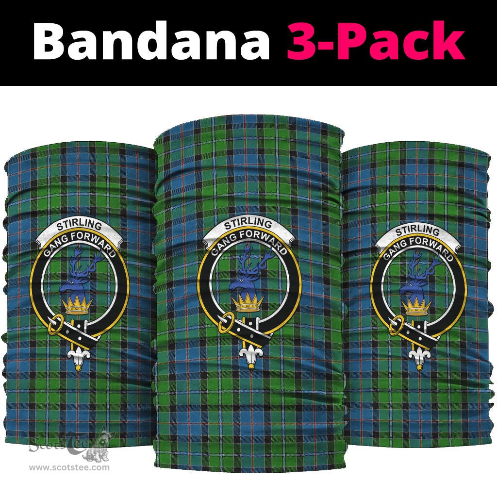 Scottish Stirling Clan Family Crest Tartan Neck Gaiter, Tartan Bandana, Tartan Headband, Neck Warmer