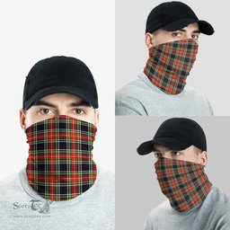 Scottish Stewart Black Clan Tartan Neck Gaiter, Tartan Bandana, Tartan Headband, Neck Warmer