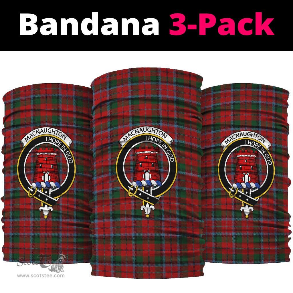 Scottish MacNaughton Clan Family Crest Tartan Neck Gaiter, Tartan Bandana, Tartan Headband, Neck Warmer