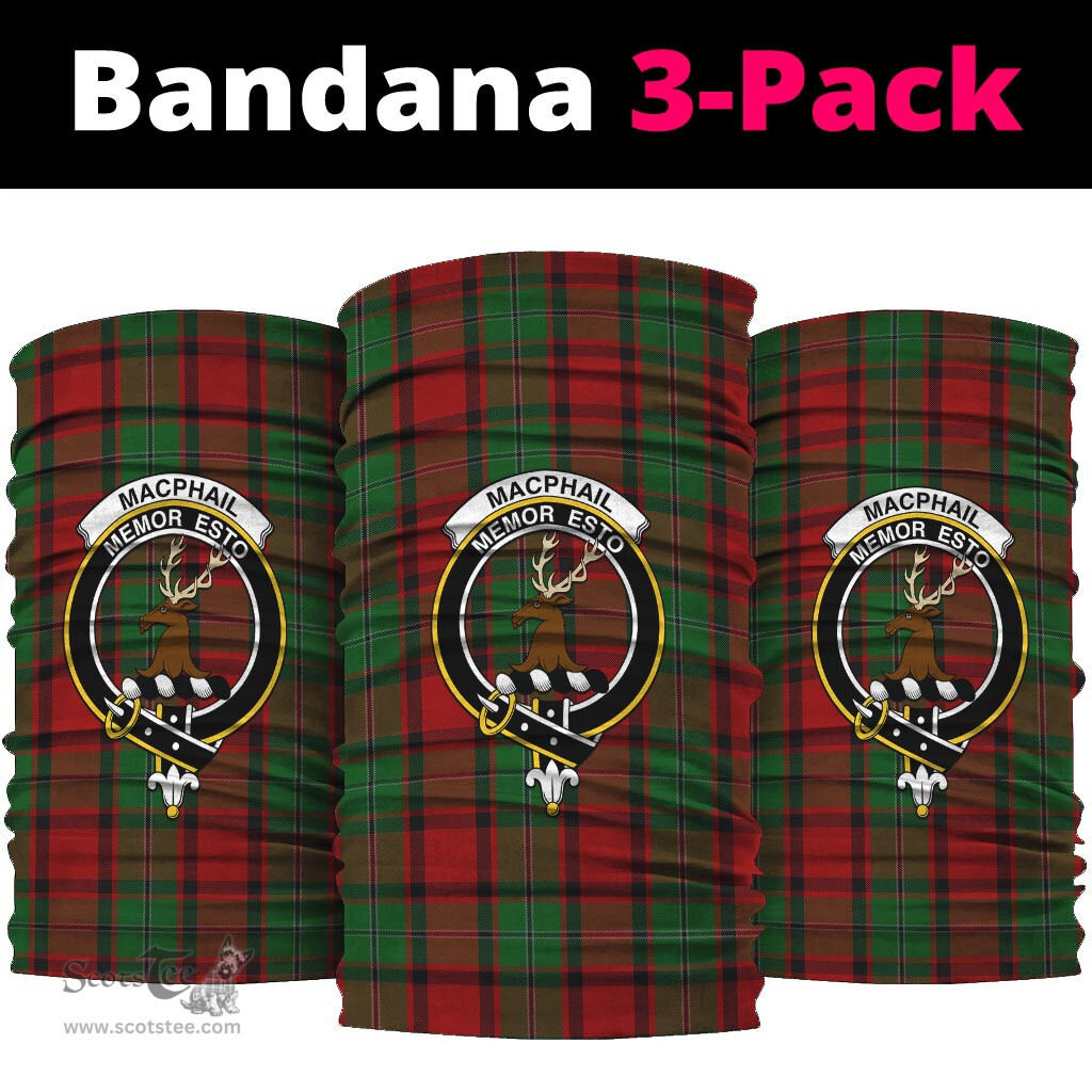 Scottish MacPhail Clan Family Crest Tartan Neck Gaiter, Tartan Bandana, Tartan Headband, Neck Warmer