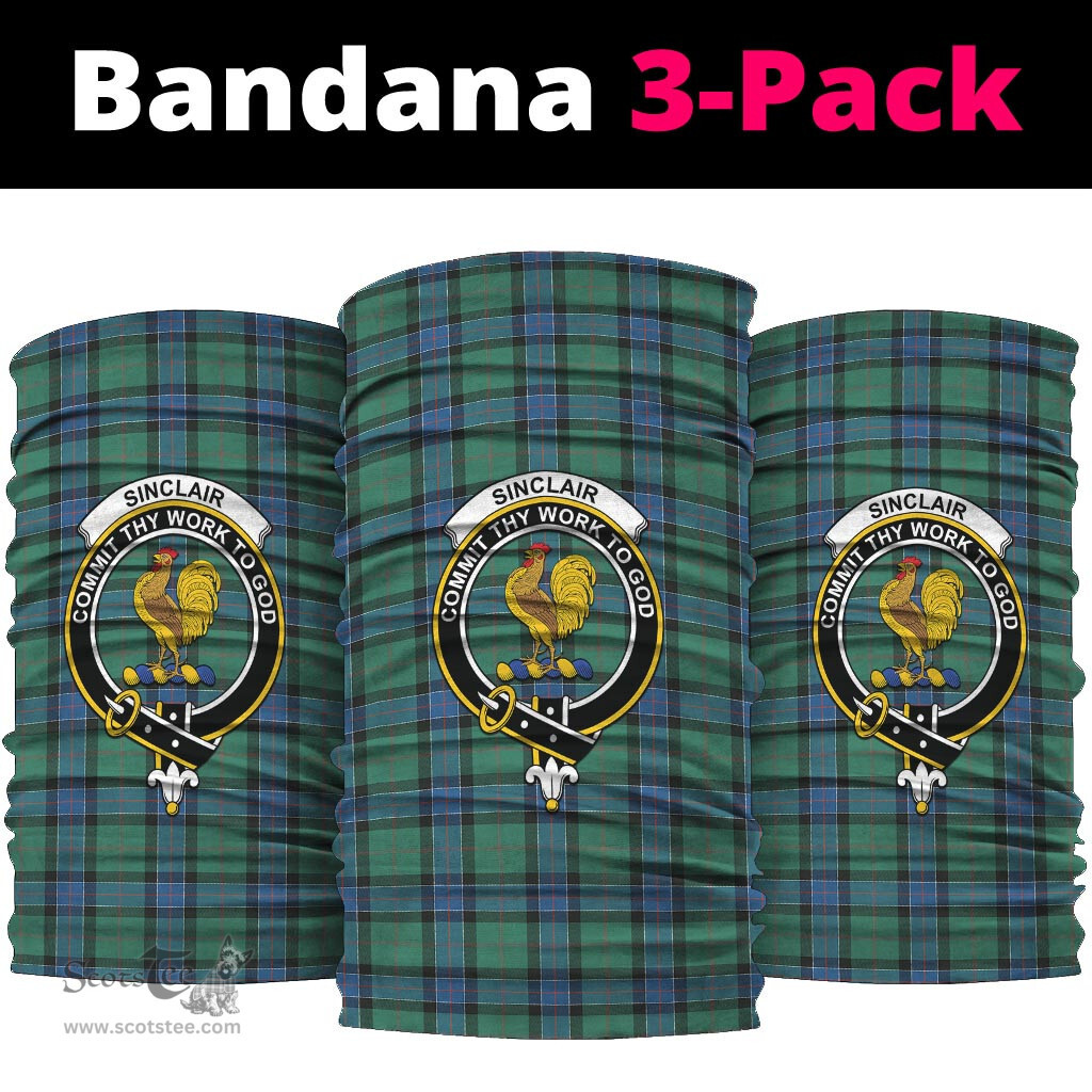 Scottish Sinclair Hunting Ancient Clan Family Crest Tartan Neck Gaiter, Tartan Bandana, Tartan Headband, Neck Warmer