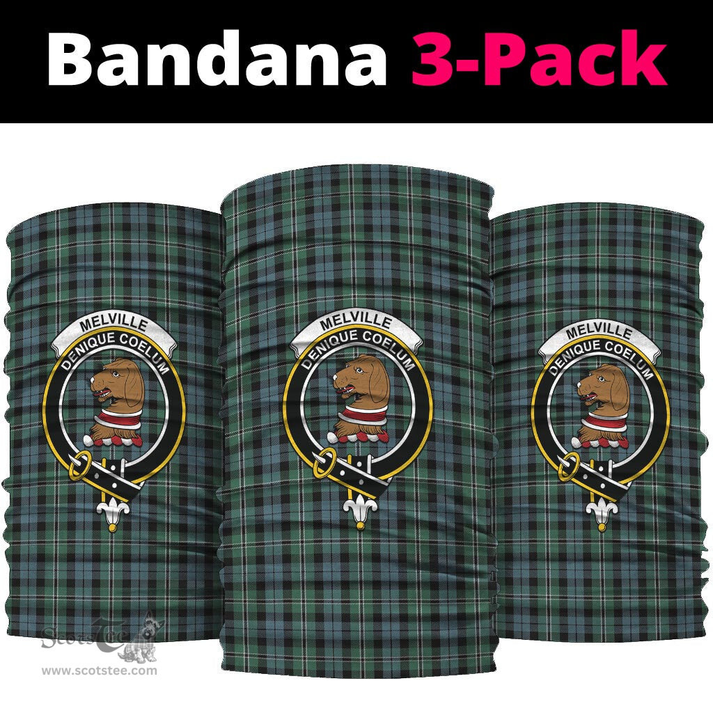 Scottish Melville Clan Family Crest Tartan Neck Gaiter, Tartan Bandana, Tartan Headband, Neck Warmer