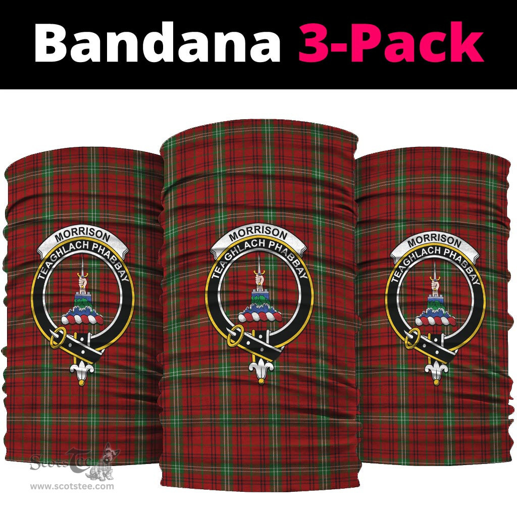 Scottish Morrison Clan Family Crest Tartan Neck Gaiter, Tartan Bandana, Tartan Headband, Neck Warmer