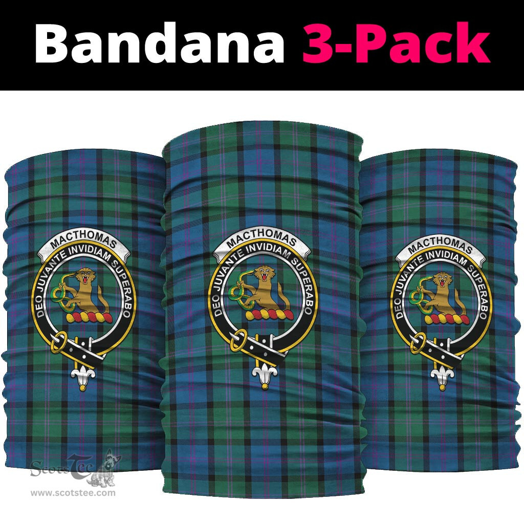 Scottish MacThomas Clan Family Crest Tartan Neck Gaiter, Tartan Bandana, Tartan Headband, Neck Warmer