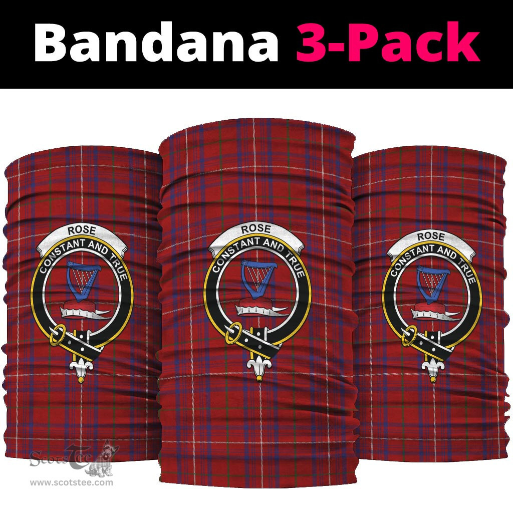 Scottish Rose Clan Family Crest Tartan Neck Gaiter, Tartan Bandana, Tartan Headband, Neck Warmer