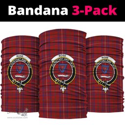 Scottish Rose Clan Family Crest Tartan Neck Gaiter, Tartan Bandana, Tartan Headband, Neck Warmer