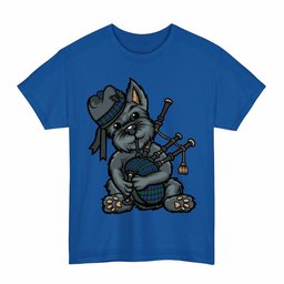 ScotsTee Shop Scottish Blackwatch Modern Clan Funny Tartan Day Scottish Terrier Bagpipe T-Shirt