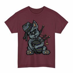 ScotsTee Shop Scottish Ayrshire District Clan Funny Tartan Day Scottish Terrier Bagpipe T-Shirt