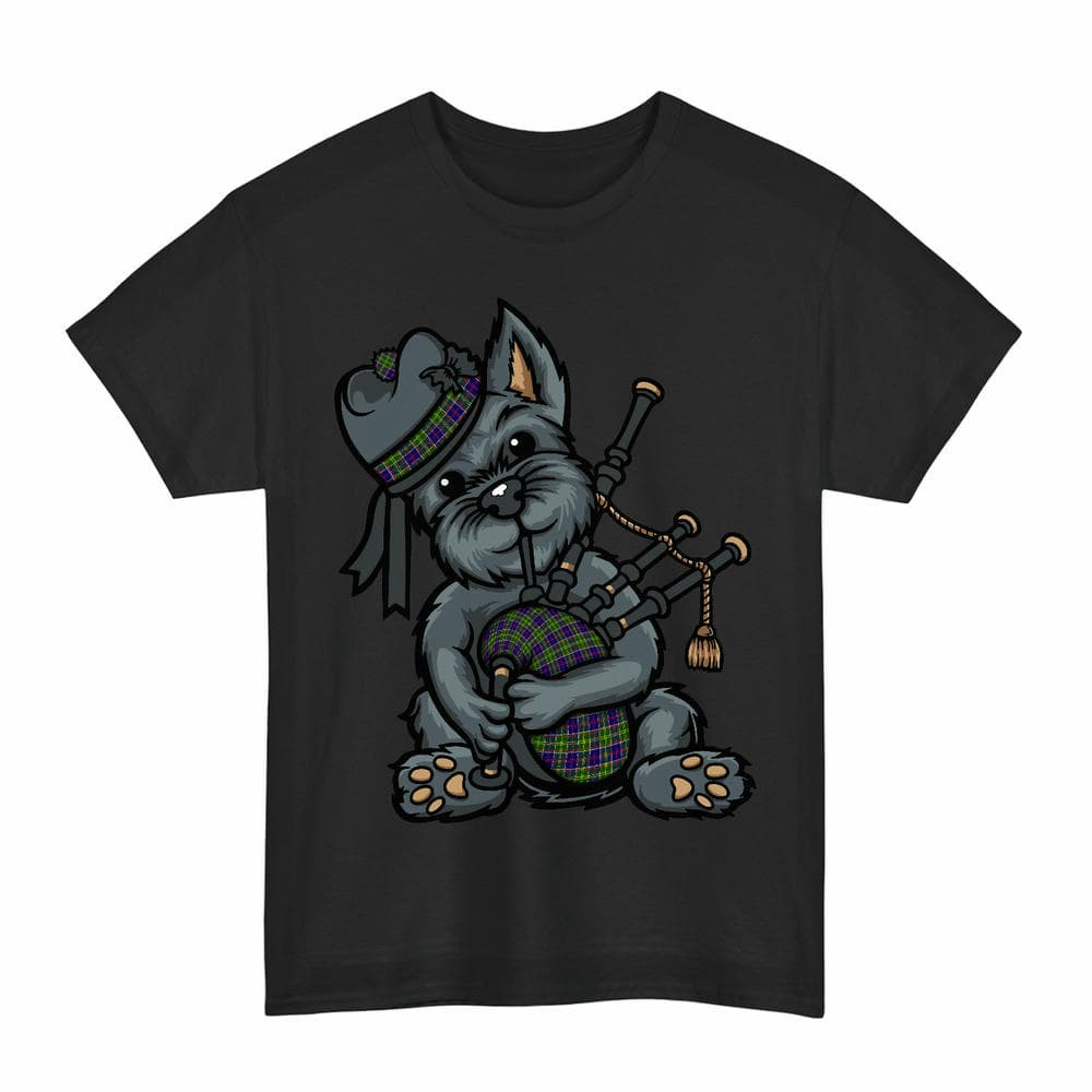 ScotsTee Shop Scottish Ayrshire District Clan Funny Tartan Day Scottish Terrier Bagpipe T-Shirt