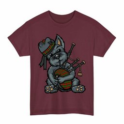 ScotsTee Shop Scottish Blackstock Clan Funny Tartan Day Scottish Terrier Bagpipe T-Shirt