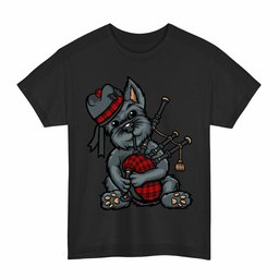 ScotsTee Shop Scottish Ettrick District Clan Funny Tartan Day Scottish Terrier Bagpipe T-Shirt