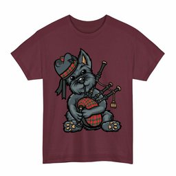 ScotsTee Shop Scottish Dalziel Modern Clan Funny Tartan Day Scottish Terrier Bagpipe T-Shirt
