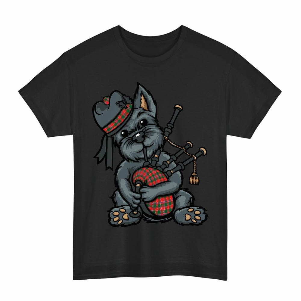 ScotsTee Shop Scottish Dalziel Modern Clan Funny Tartan Day Scottish Terrier Bagpipe T-Shirt