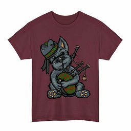 ScotsTee Shop Scottish Fulton Clan Funny Tartan Day Scottish Terrier Bagpipe T-Shirt