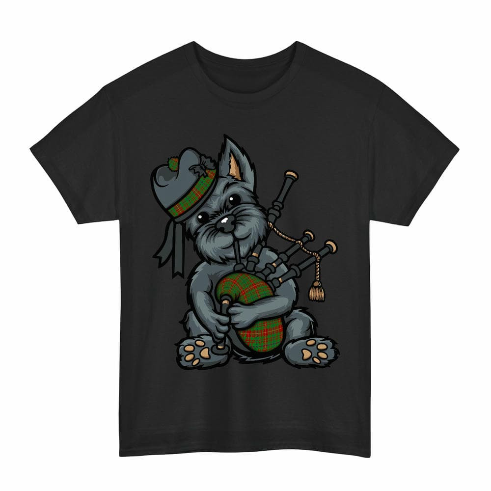 ScotsTee Shop Scottish Fulton Clan Funny Tartan Day Scottish Terrier Bagpipe T-Shirt