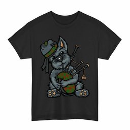 ScotsTee Shop Scottish Fulton Clan Funny Tartan Day Scottish Terrier Bagpipe T-Shirt