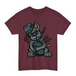 ScotsTee Shop Scottish Gillies Ancient Clan Funny Tartan Day Scottish Terrier Bagpipe T-Shirt