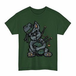 ScotsTee Shop Scottish Gillies Ancient Clan Funny Tartan Day Scottish Terrier Bagpipe T-Shirt