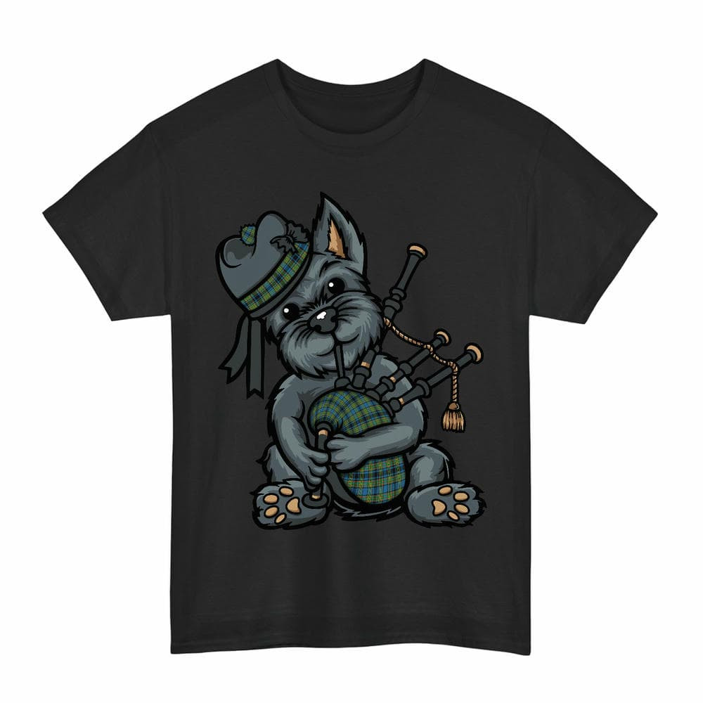 ScotsTee Shop Scottish Gillies Ancient Clan Funny Tartan Day Scottish Terrier Bagpipe T-Shirt