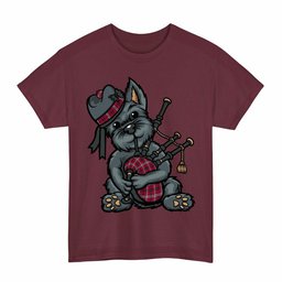ScotsTee Shop Scottish Little Clan Funny Tartan Day Scottish Terrier Bagpipe T-Shirt