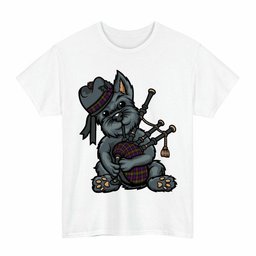 ScotsTee Shop Scottish MacDonnell of Glengarry Modern Clan Funny Tartan Day Scottish Terrier Bagpipe T-Shirt