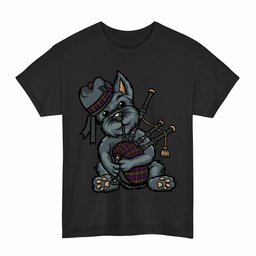 ScotsTee Shop Scottish MacDonnell of Glengarry Modern Clan Funny Tartan Day Scottish Terrier Bagpipe T-Shirt