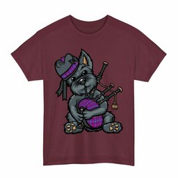 ScotsTee Shop Scottish Jackson Clan Funny Tartan Day Scottish Terrier Bagpipe T-Shirt