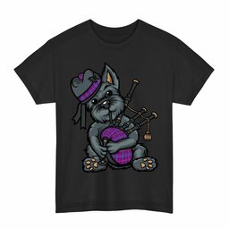 ScotsTee Shop Scottish Jackson Clan Funny Tartan Day Scottish Terrier Bagpipe T-Shirt