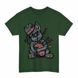 ScotsTee Shop Scottish Jacobite Clan Funny Tartan Day Scottish Terrier Bagpipe T-Shirt