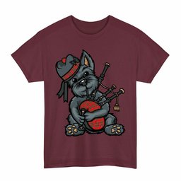 ScotsTee Shop Scottish MacBean Modern Clan Funny Tartan Day Scottish Terrier Bagpipe T-Shirt