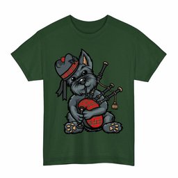 ScotsTee Shop Scottish MacBean Modern Clan Funny Tartan Day Scottish Terrier Bagpipe T-Shirt