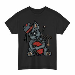 ScotsTee Shop Scottish MacBean Modern Clan Funny Tartan Day Scottish Terrier Bagpipe T-Shirt